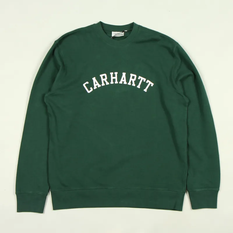 Carhartt WIP University Sweat - Bottle Green/White